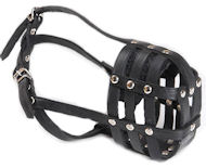 Handcrafted Leather Dog Muzzle for English bulldog